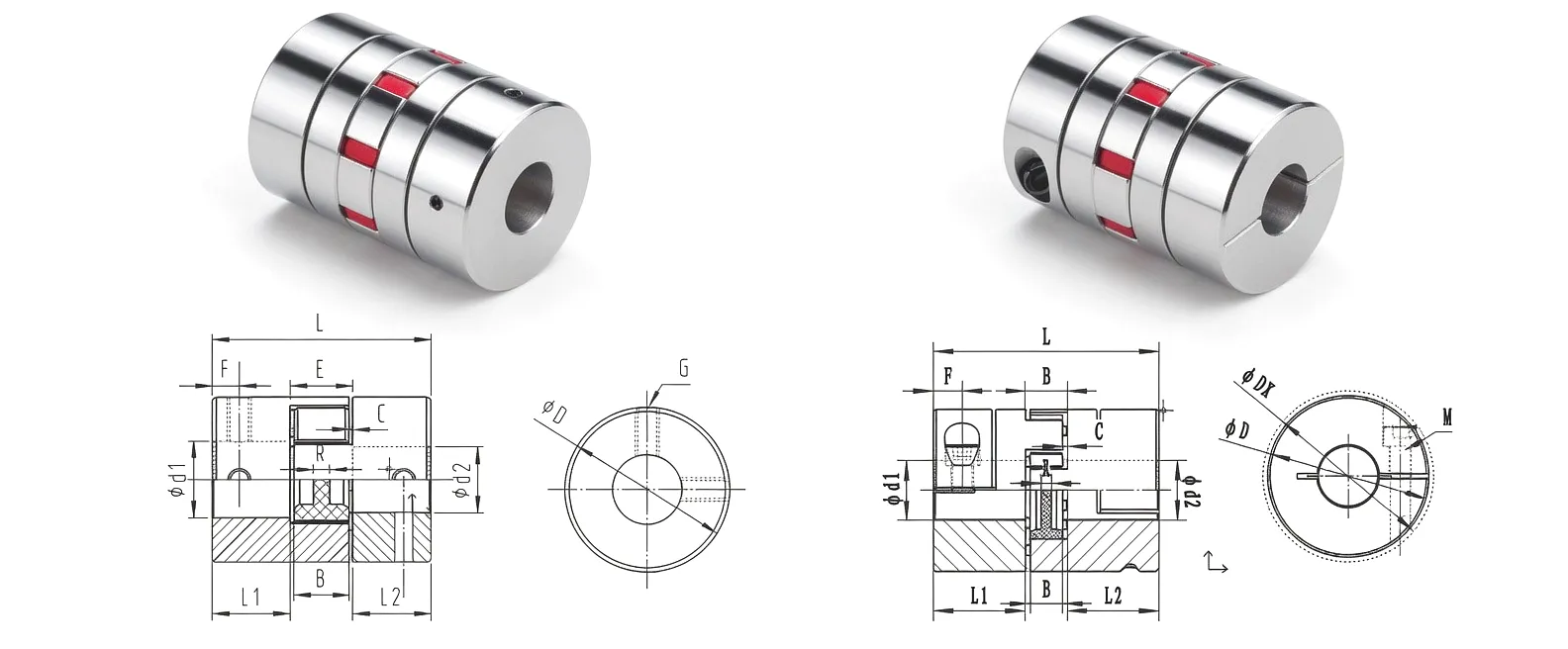 Flexible Beam Coupling 4 Flexible Beam Coupling Dimensional Drawing