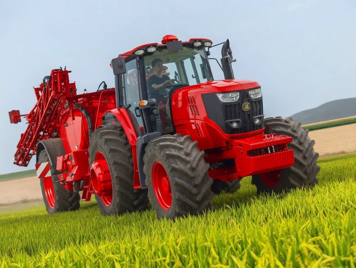 Combine harvester operating on UK farmland